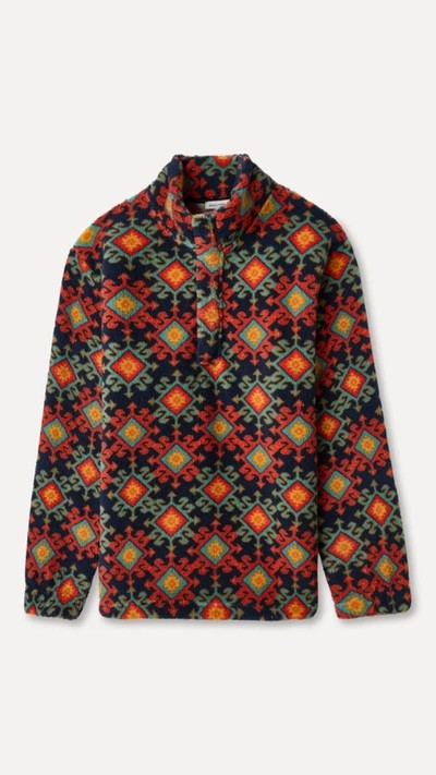 COMFORT FIT BASKILI DİK YAKA PELÜŞ SWEATSHIRT