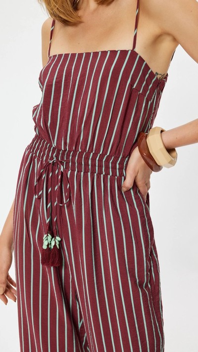 Viskon Tulum İnce Askılı Bol Paça Cepli Beli Lastikli