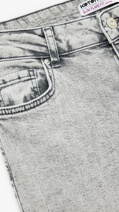 Yüksek Bel İspanyol Paça Denim Pantolon