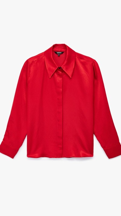 Regular Fit Uzun Kollu Klasik Yaka Saten Gömlek