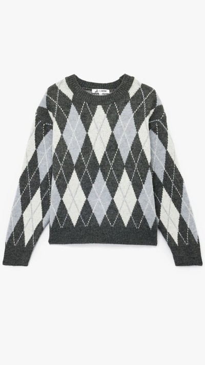 Bisiklet Yaka Baklava Desenli Triko Kazak