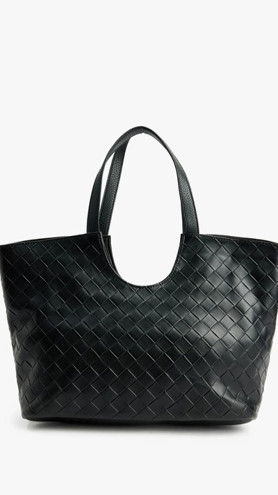 Kadın Örgü Dokulu Büyük Tote Çanta