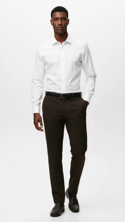 Viskon Karışımlı Cep Detaylı Pike Kumaş Düğmeli Pantolon