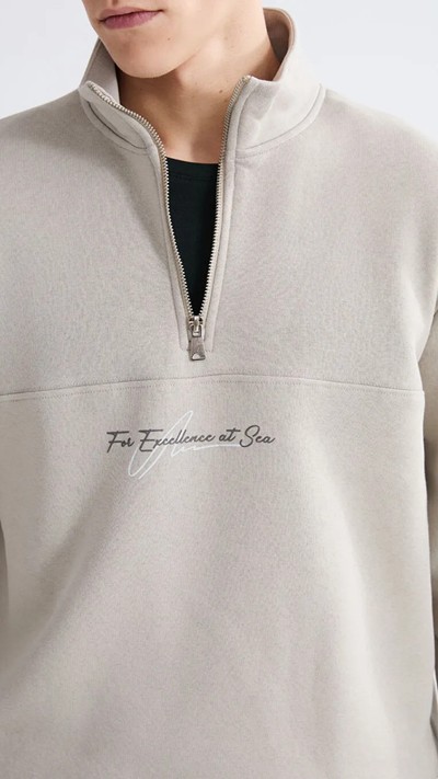 Funnel Neck Printed Men's Thick Sweatshirt