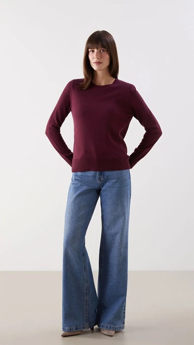 Crew Neck Women's Knitwear Sweater