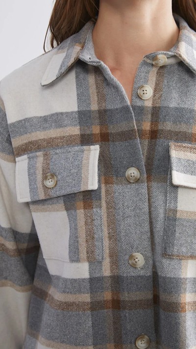 Plaid Oversize Women's Flannel Shirt Jacket