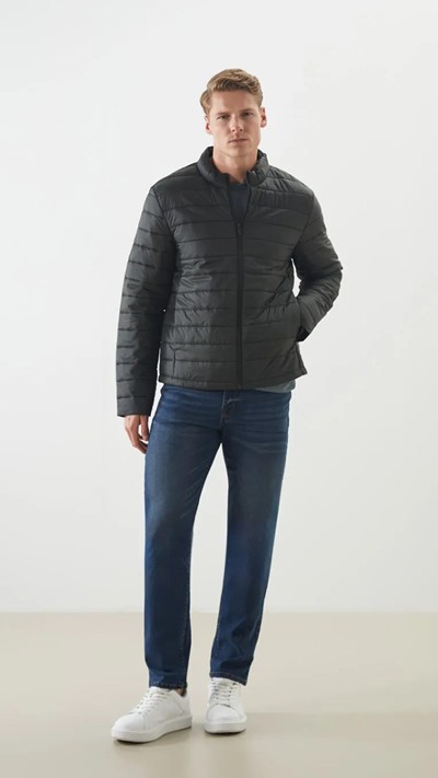 Standard Fit Funnel Neck Men's Puffer Coat