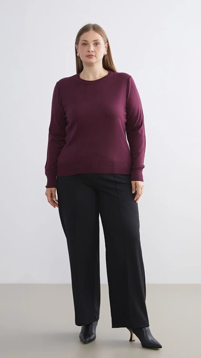 Crew Neck Women's Knitwear Sweater