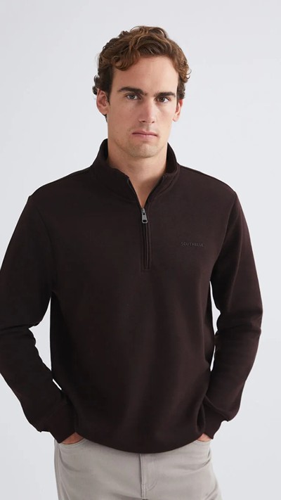 Funnel Neck Men's Thick Sweatshirt