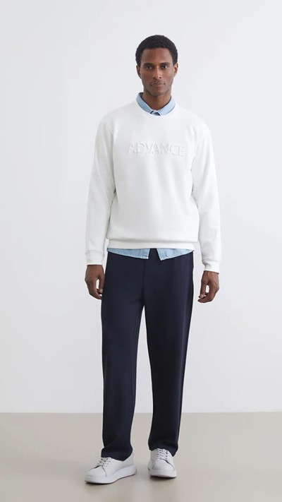 Crew Neck Printed Men's Sweatshirt