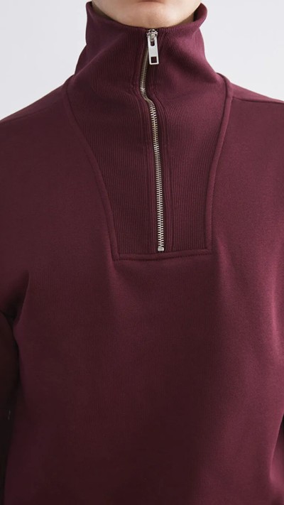 Zippered Funnel Neck Men's Thick Sweatshirt