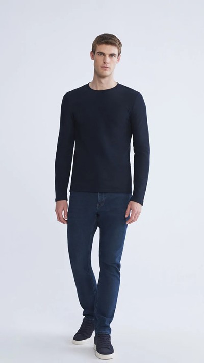 Crew Neck Long Sleeve Men's T-shirt