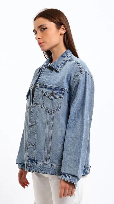 Collared Neck Women's Denim Jacket