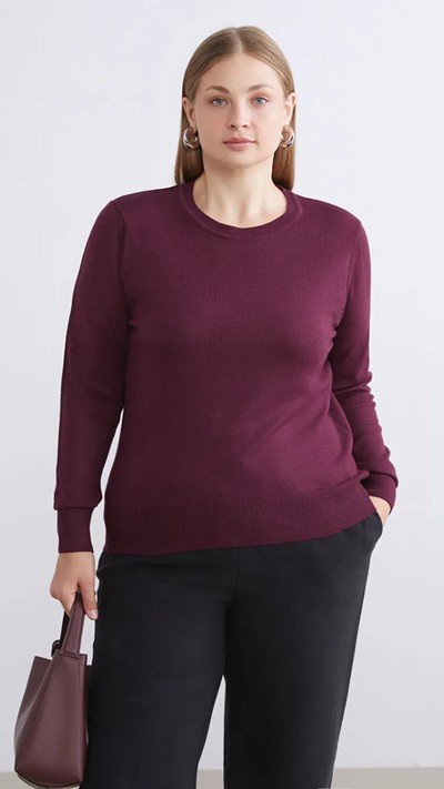Crew Neck Women's Knitwear Sweater