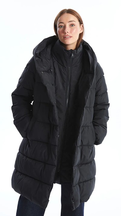 lassic Hooded Women's Long Puffer Coat 