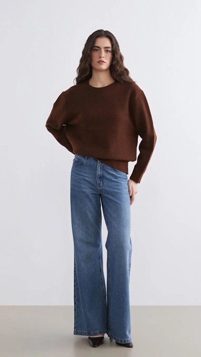 Crew Neck Women's Knitwear Sweater