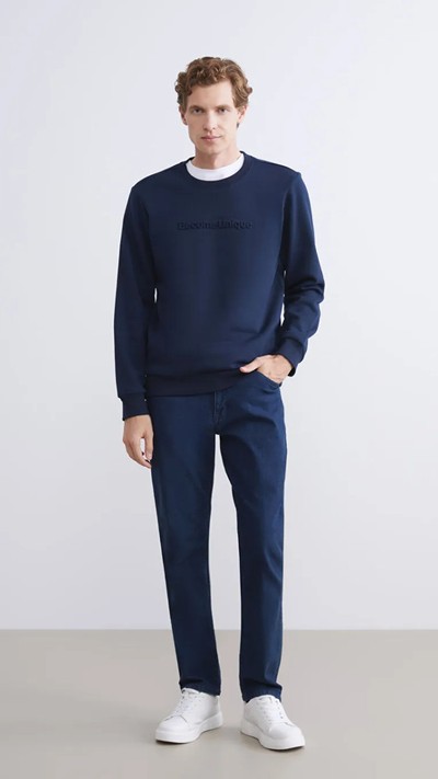 Crew Neck Printed Men's Sweatshirt