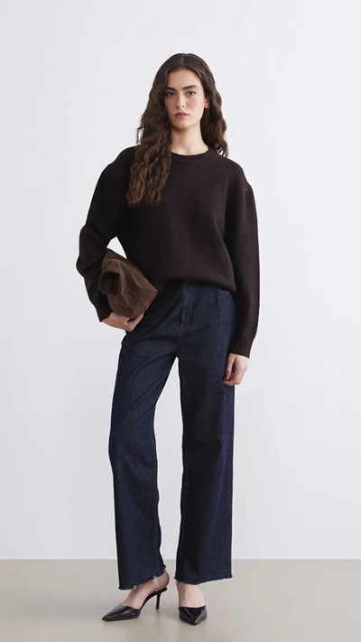 Crew Neck Women's Knitwear Sweater