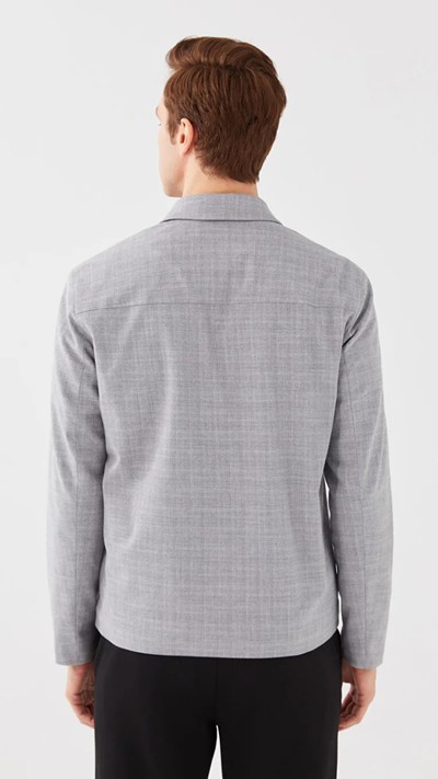 Relaxed Fit Long Sleeve Men's Shirt Jacket