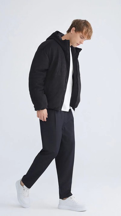  Relaxed Fit Hooded Men's Puffer Coat