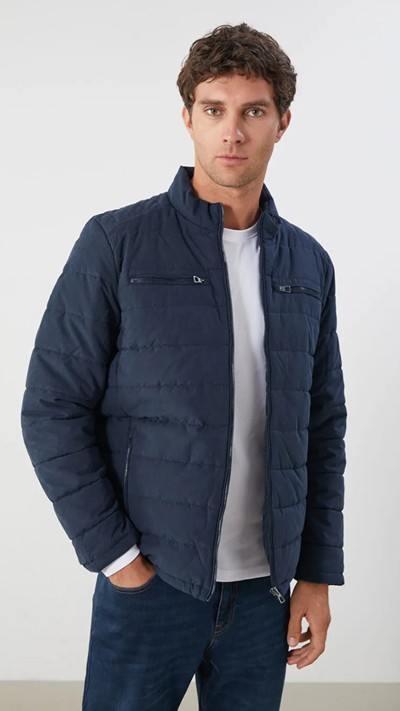 Standard Fit Funnel Neck Men's Puffer Coat