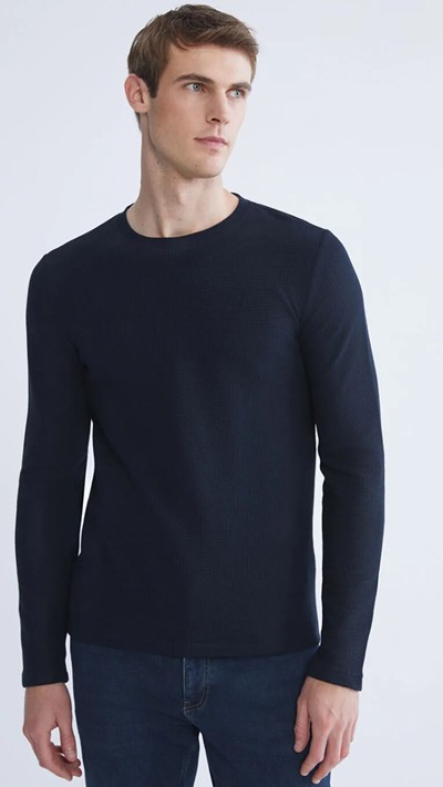 Crew Neck Long Sleeve Men's T-shirt