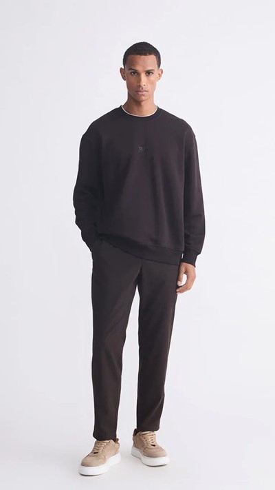 Crew Neck Men's Thick Sweatshirt