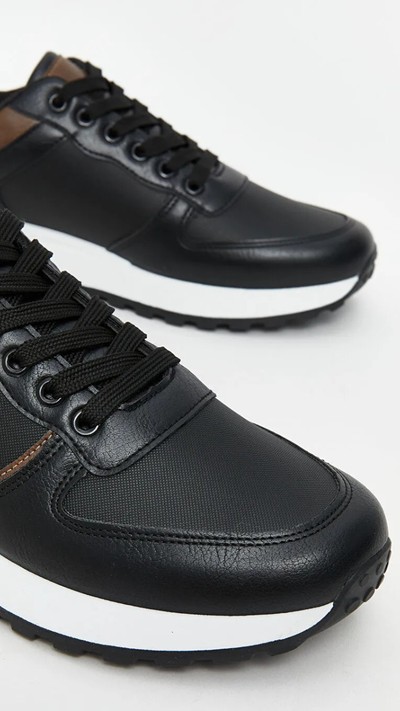 Laced Faux Leather Men's Classic Shoes